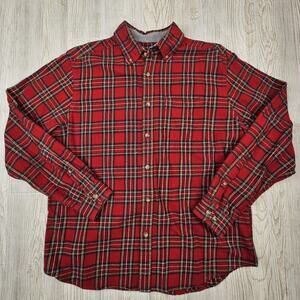 Eddie Bauer Shirt Mens Large‎ Plaid Flannel Button Down Long Sleeve Classic